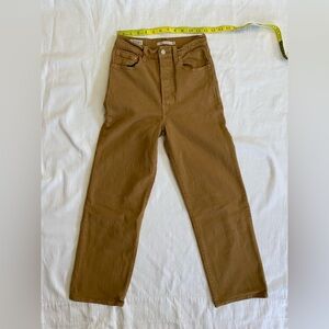 🌟 Levis Ribcage Straight Jeans Mustard Yellow 25